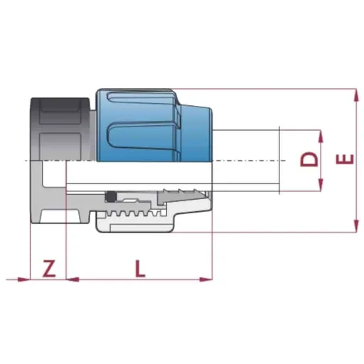 PP PE buisfitting einddop 40