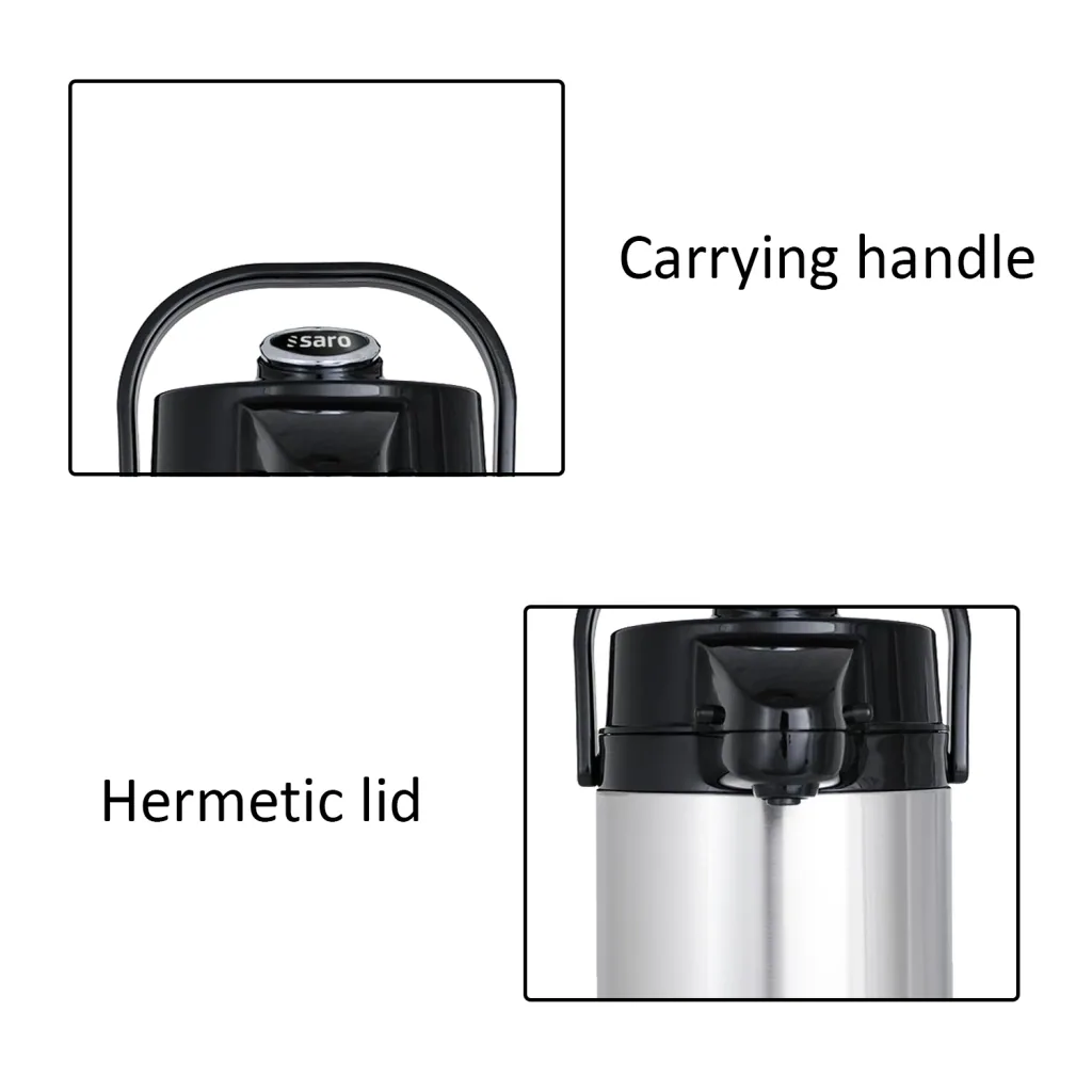 Isoleerkan, thermoskan met pomp – 2,2L (binnenglas)