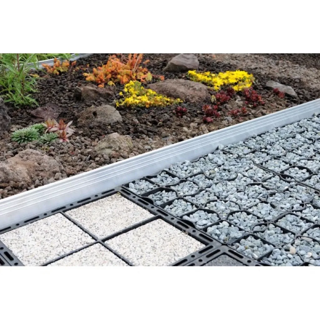 Ultra sterke aluminium Borderrand 10cm x 100cm | Gazonrand | Kantopsluiting, kleur: zonder kleur