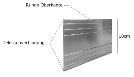 Ultra sterke aluminium Borderrand 10cm x 100cm | Gazonrand | Kantopsluiting, kleur: zonder kleur