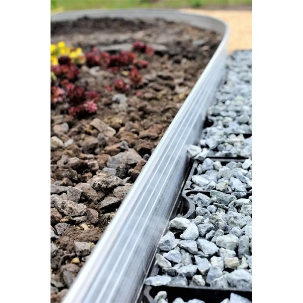 Ultra sterke aluminium Borderrand 10cm x 100cm | Gazonrand | Kantopsluiting, kleur: zonder kleur
