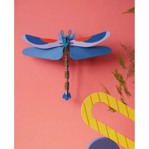 studio ROOF 3D libelle blauw karton