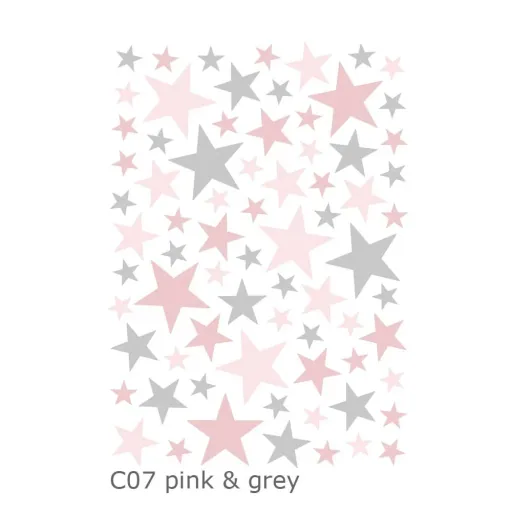 Lilipinso muursticker basics gemengde sterren, Kleur: zoet roze