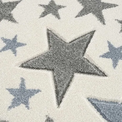 Livone tapijt Stella sterren blauw grijs rond, Tapijtmaat: Ø 133 cm