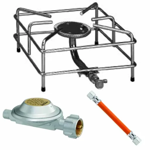 Gaskooktoestel 2,5 KW, hocker koker set met slang en gasregelaar, camping kooktoestel