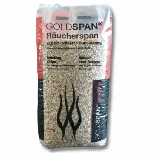 Rookspaan 15 kg, beuken, Goldspan B 5/10 0,4-1,0 mm, rookmot
