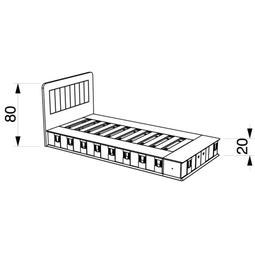 Mathy by Bols BOXES ledikant 2 zijden stabiel blauw 90 x 190