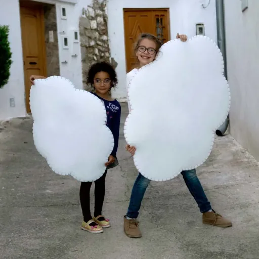 Buokids plafondlamp Nube klein, Kleur van de naad: geel