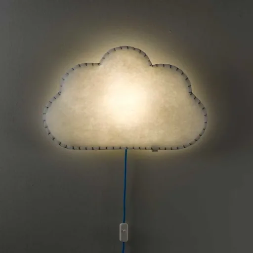 Buokids Zachte lamp Nachtlamp/Wandlamp Wolk, Kleur van de naad: geel; Versie: wandlamp