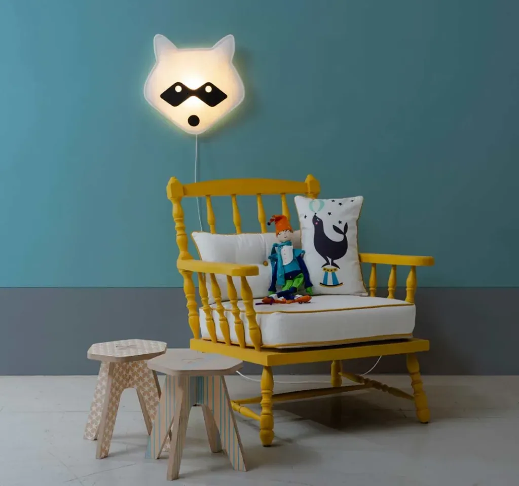Buokids Soft wandlamp wasbeer rood