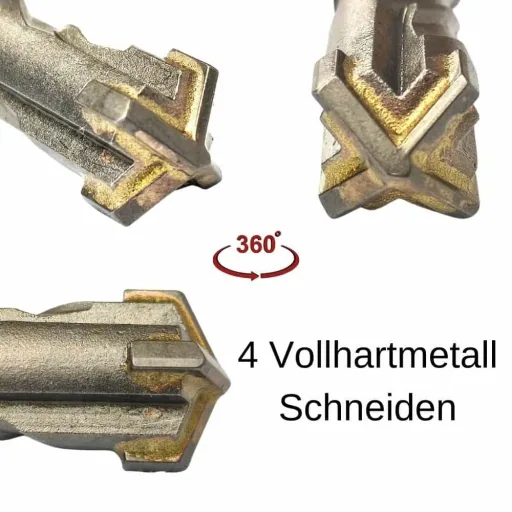 SDS Plus Hamerboor 25mm, 4-snijder voor Beton, 450mm lengte