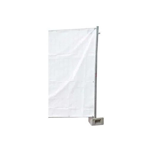 Bauzaunplane 160g/m², 1,76m x 3,41m, wit PE zeil, afdekzeil
