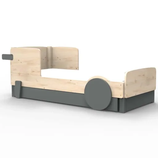 Mathy by Bols Einzelbett "Discovery" met bedlade, Kleurelementen: Basalt grijs