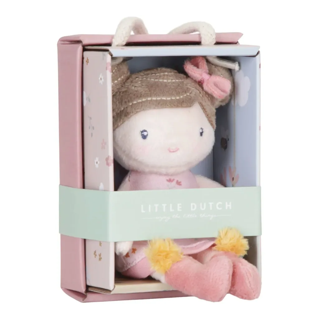Little Dutch Stoffen pop, Knuffelpop - Roze, 10 cm
