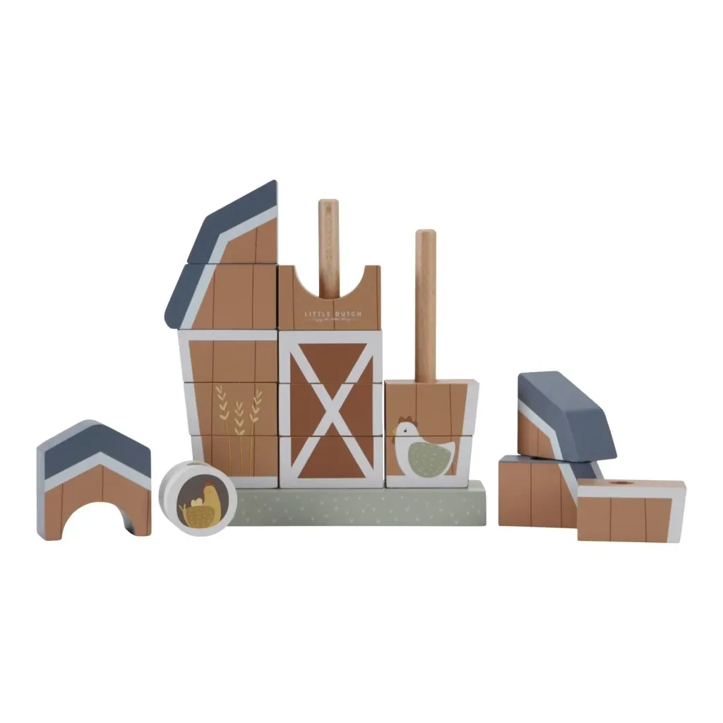 Little Dutch Stapelspel Boerderijhuis Little Farm, 20x5x18,5x5,5