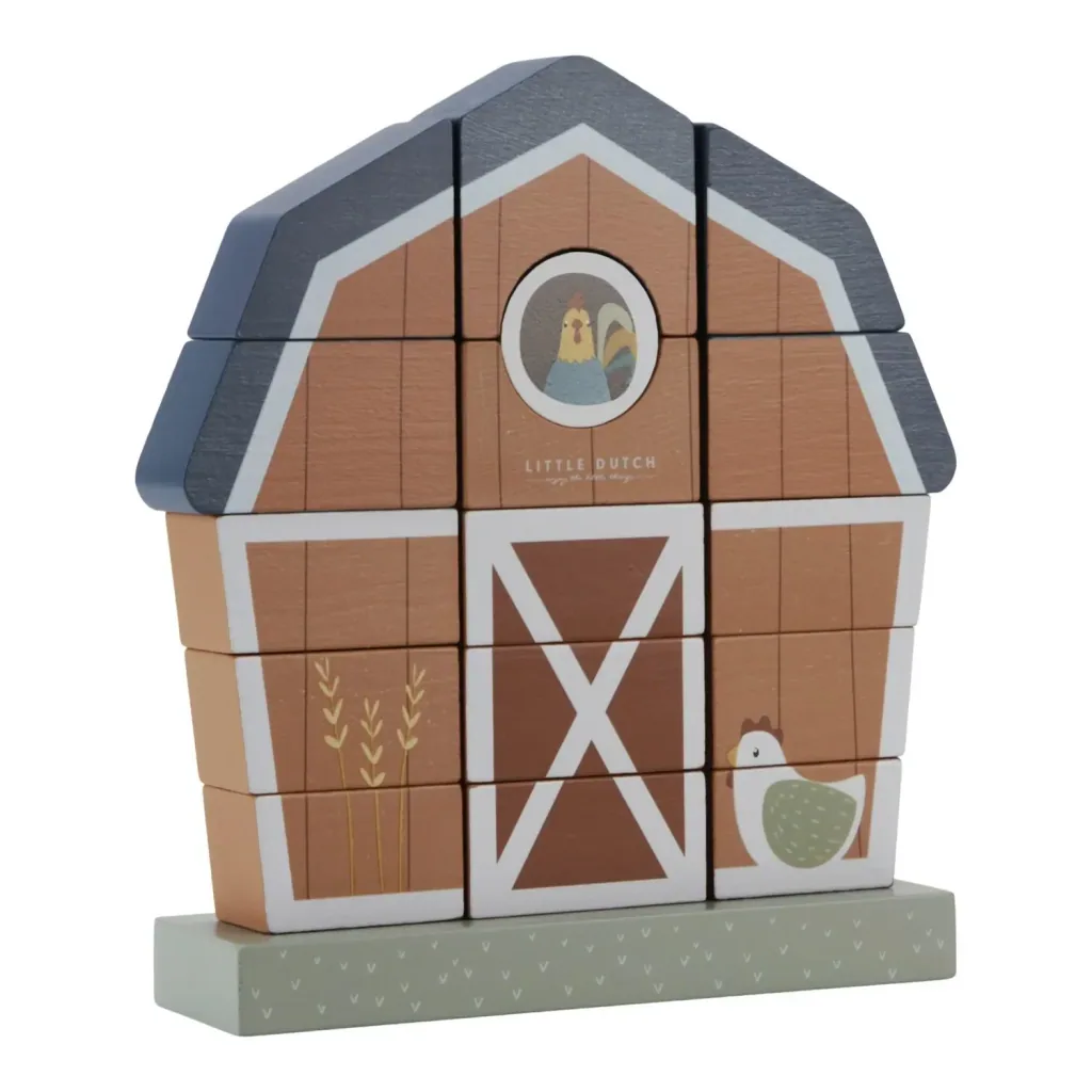 Little Dutch Stapelspel Boerderijhuis Little Farm, 20x5x18,5x5,5