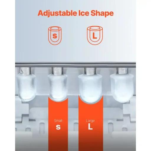 IJsmachine, ijsmaker - VEVOR HZB-15SA, compacte ijsblokjesmachine voor op het aanrecht (15 kg / 24 u)