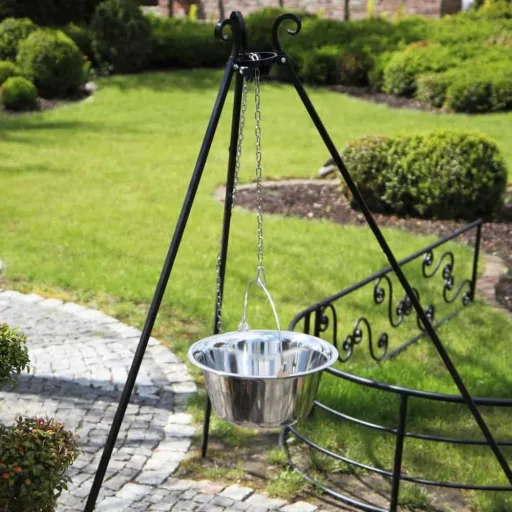 Driepoot Grillset met RVS Kookpot 14L, 180cm