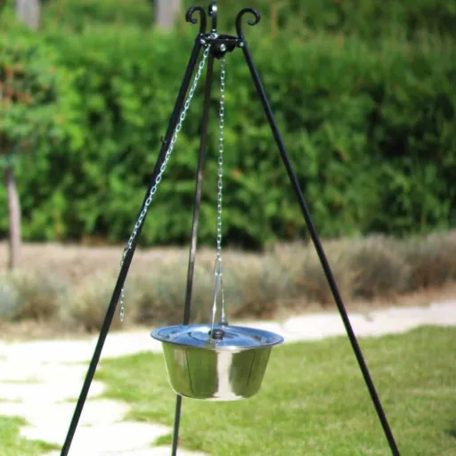 Driepoot Grillset met RVS Kookpot 14L, 180cm