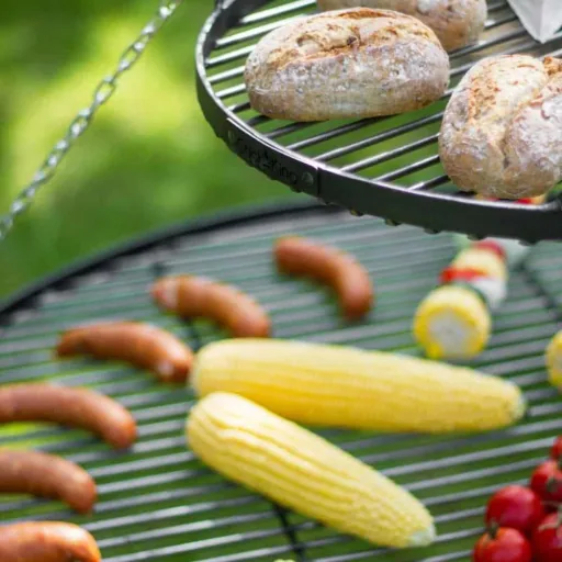 Schwenkgrill 180cm met Dubbel RVS Rooster 70cm & 40cm
