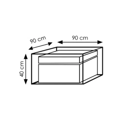 Deluxe beschermhoes voor rechthoekige tafel, ca. 90x90x40 cm