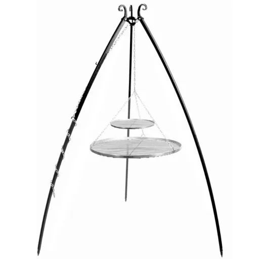 Grill Driepoot met Slinger 200cm, Natuurstaal