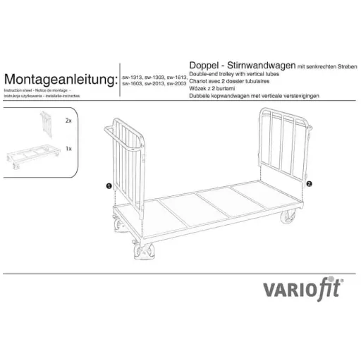 Streben Dubbel-Stirnwandwagen 500 kg Type L (TG)
