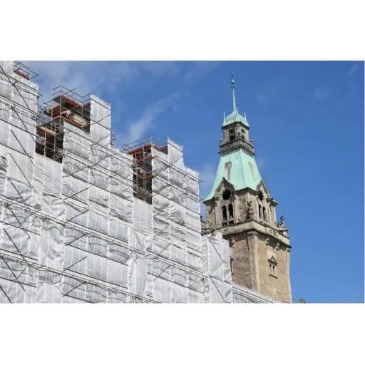 Steigerzeil 1,10 x 10 m, wit, 150 g/m² - Bouwzeil