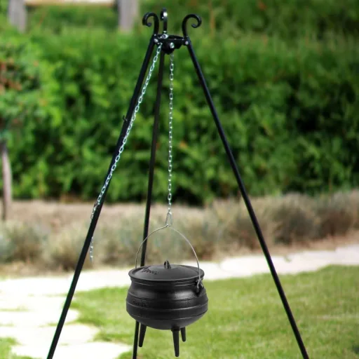 Gietijzeren Kookpot met Driepoot Grill - 6L Vuurketel