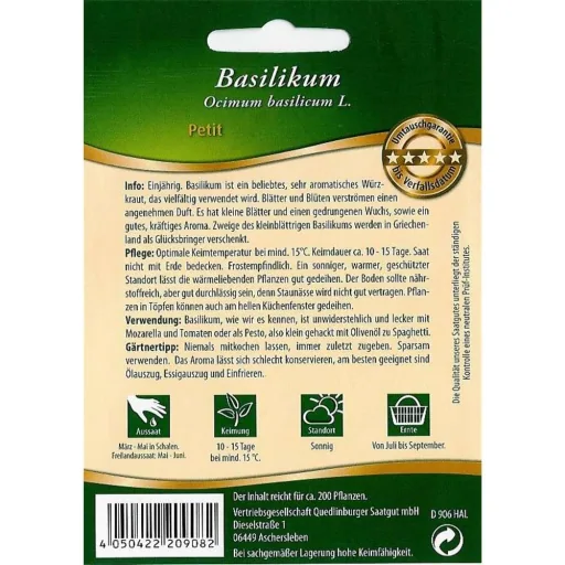 Basilicum Petit: Zaadjes voor Aromatische Kruidenplant