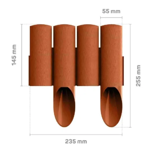 Tuinpalisade 4 Standaard Rood 2,30m