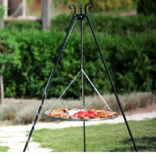 Schwenkgrill Set met Driepoot en RVS Grillrooster - 80cm