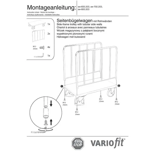 Seitenbügelwagen Type M met EasySTOP - 500 kg Draagvermogen