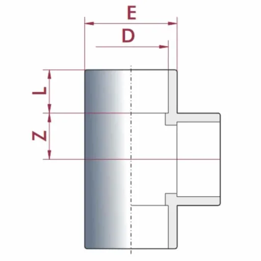 PVC T-stuk 20mm, PVC fitting T-stuk, PN16
