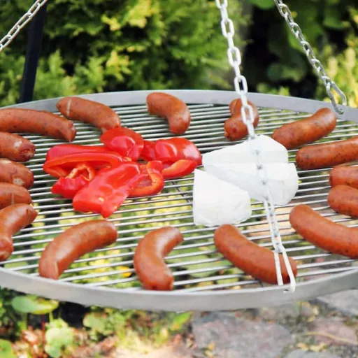 Schwenkgrill 180 cm met Dubbel Rooster, Driepoot Grillset