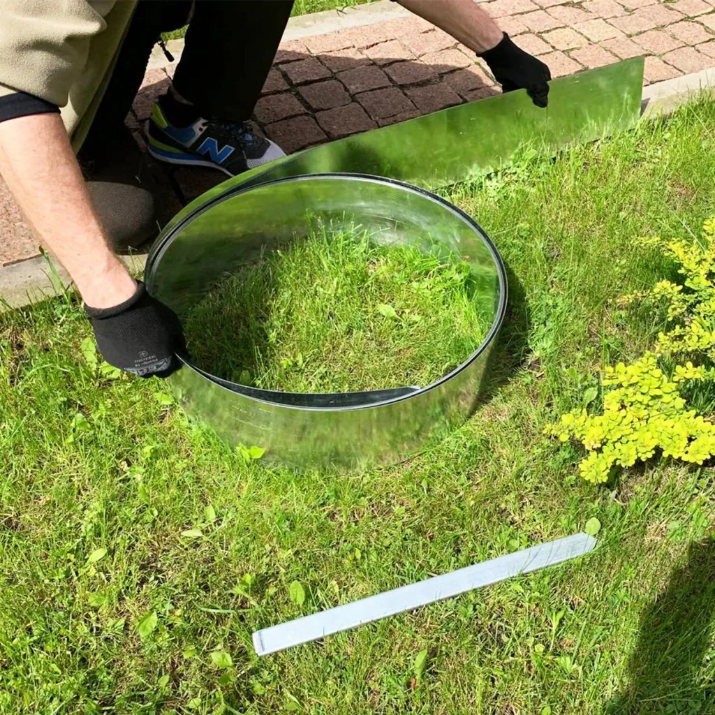 Borderrand afzetlint metaal alu/zink 15 cm x 10 meter | Gazonrand | Kantopsluiting