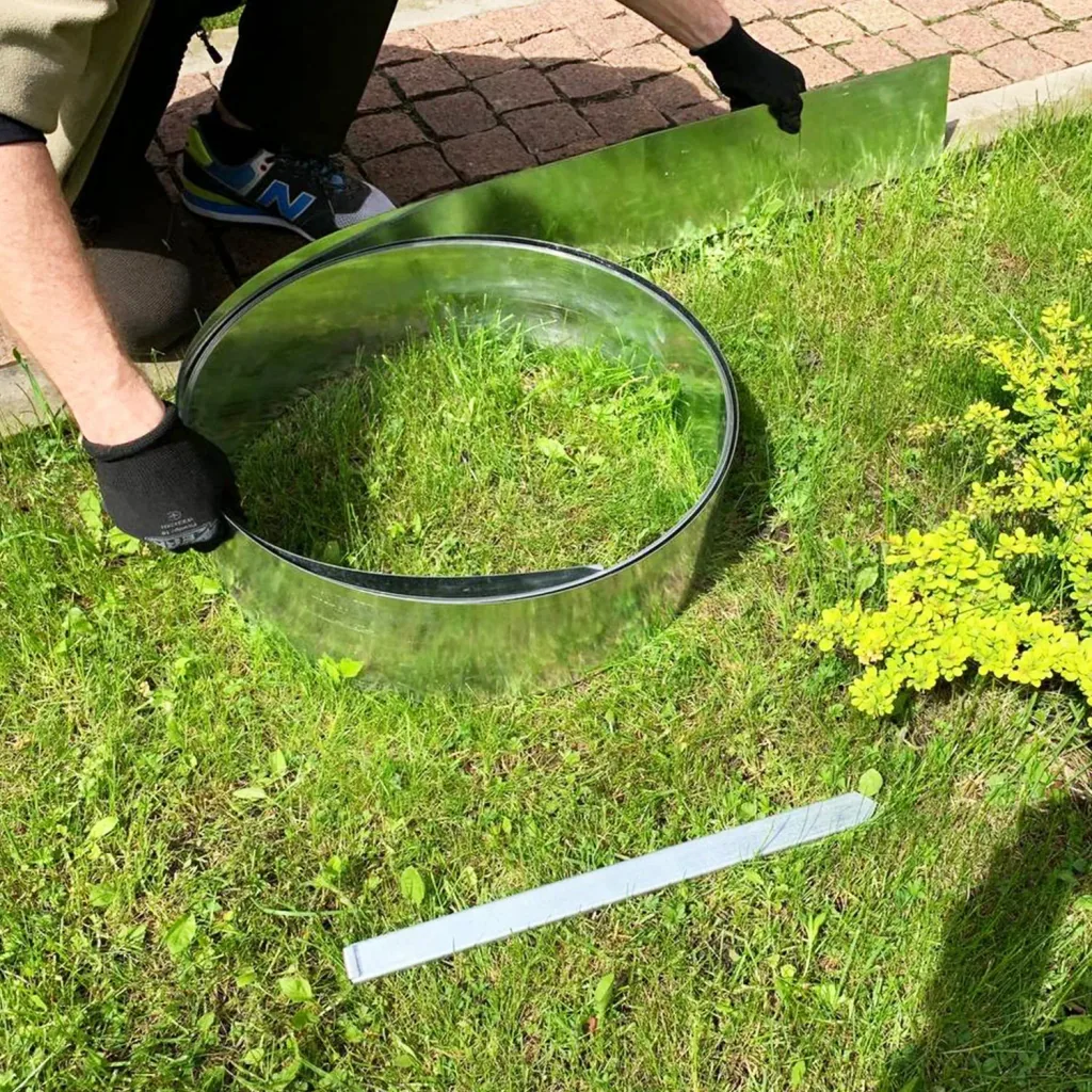 Borderrand afzetlint metaal alu/zink 25 cm x 10 meter | Gazonrand | Kantopsluiting