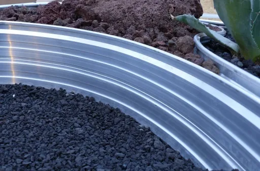 Boomring van aluminium Hoogte 140 mm Diameter 1,2 m | Boomranden | Plantringen | Perkranden | Grasranden