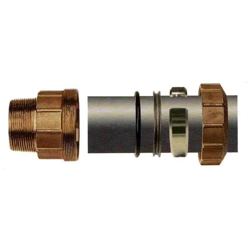PE Koppeling 40mm Messing 90° Hoek - Drinkwater & Gas