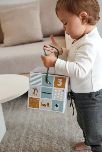 Liewood bedrukte bouwblokken, kartonblokken - Aaren, leerspeelgoed voor peuters vanaf 18 maanden, kleur: All Together Sandy