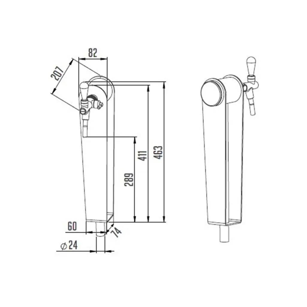 Tapzuil model Naakt, 1-lijns