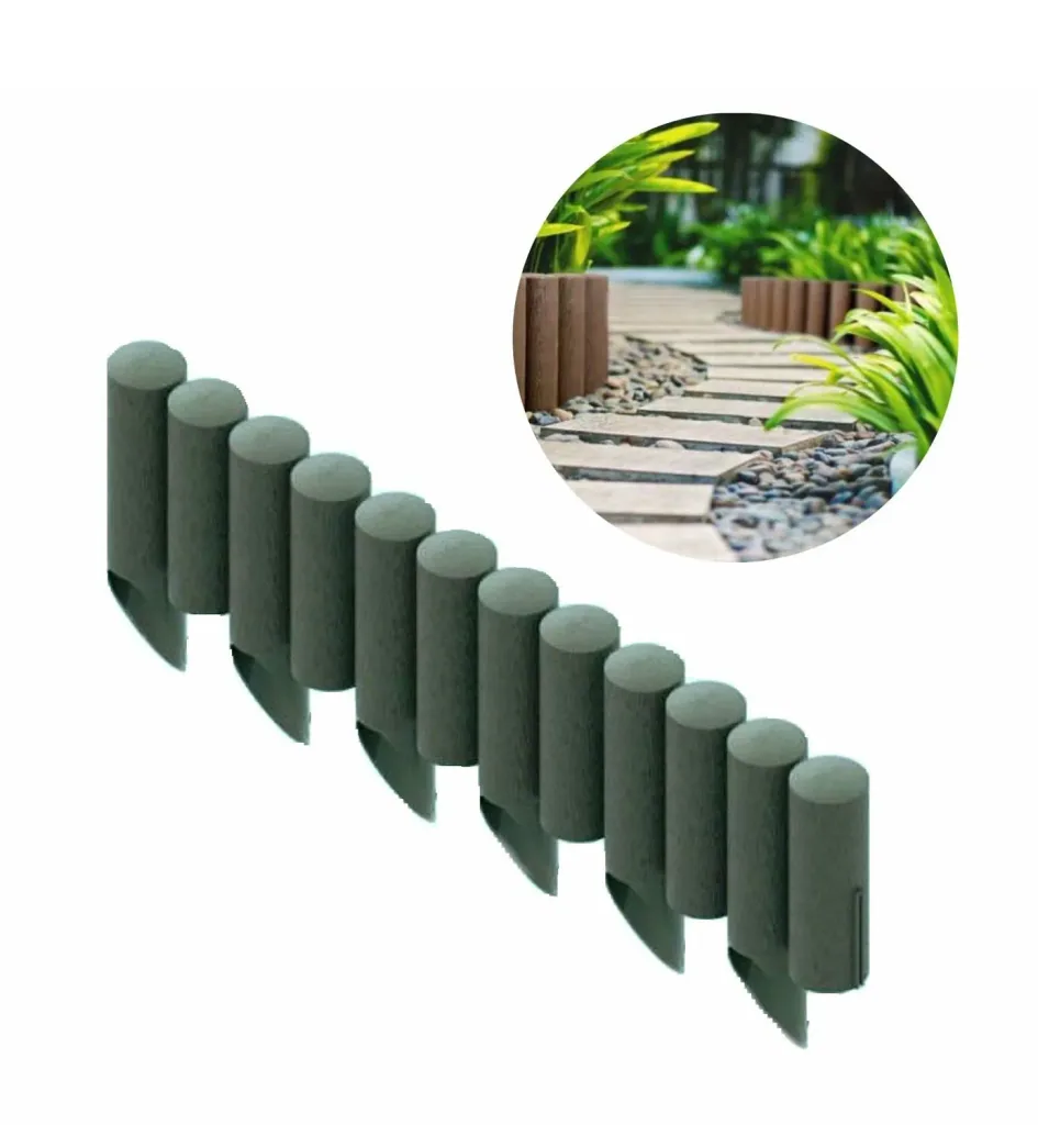Borderrand plastic groen 2,3m x 25,5cm | Gazonrand | Kantopsluiting