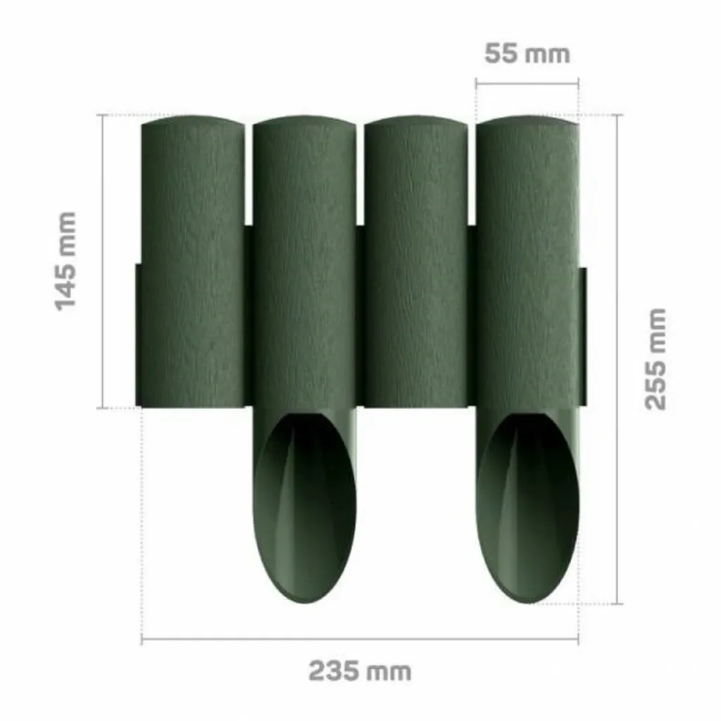 Borderrand plastic groen 2,3m x 25,5cm | Gazonrand | Kantopsluiting