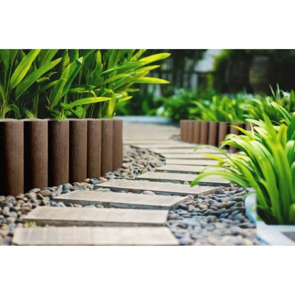 Borderrand plastic groen 2,3m x 25,5cm | Gazonrand | Kantopsluiting