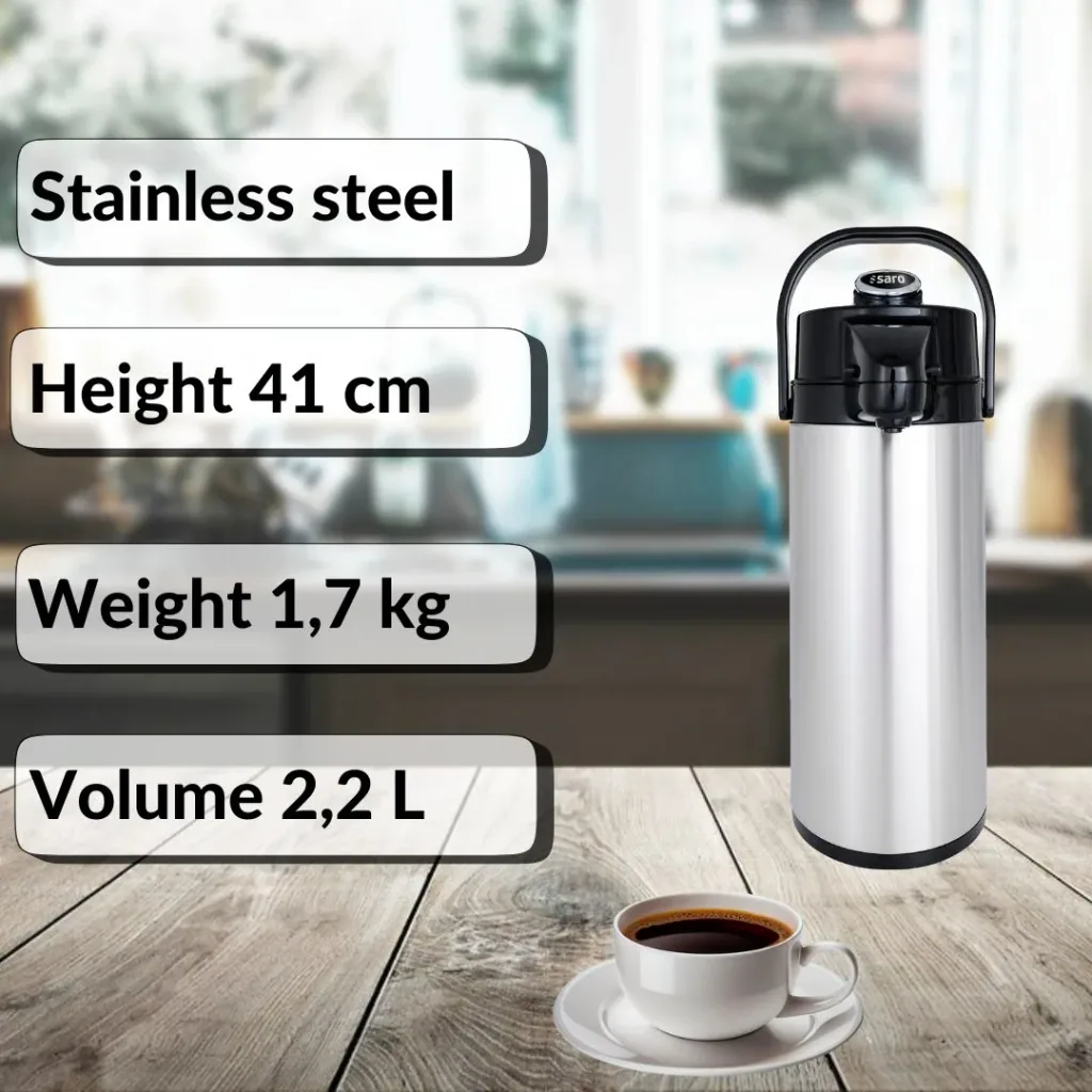 Isoleerkan, thermoskan met pomp – 2,2L