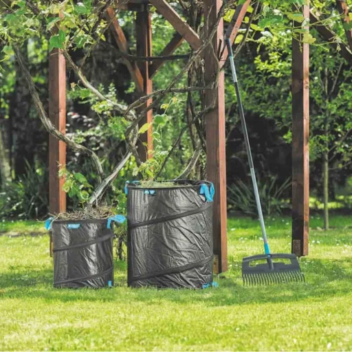 Tuinafvalzak, tuinzak, pop up, 172 liter, opvouwbare tuinzak, bladenzak