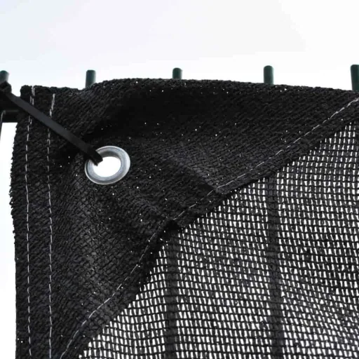 Bouwplaats hekwerk, zwart hekwerk doek 1,80m x 3,45m, 150 g/m², HDPE, zichtdoek hekwerk