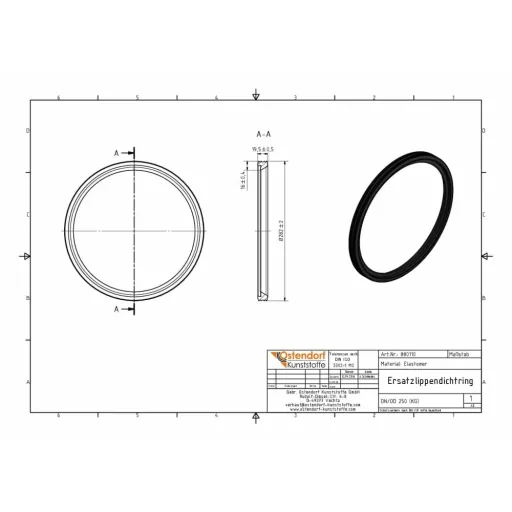 KG Buisdichting DN 250, Vervangende Afdichtring