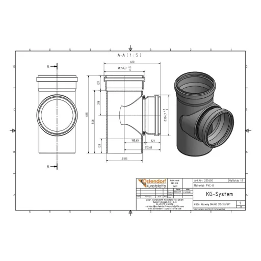 KGEA Aftakking DN/OD 315/315 87 Graden