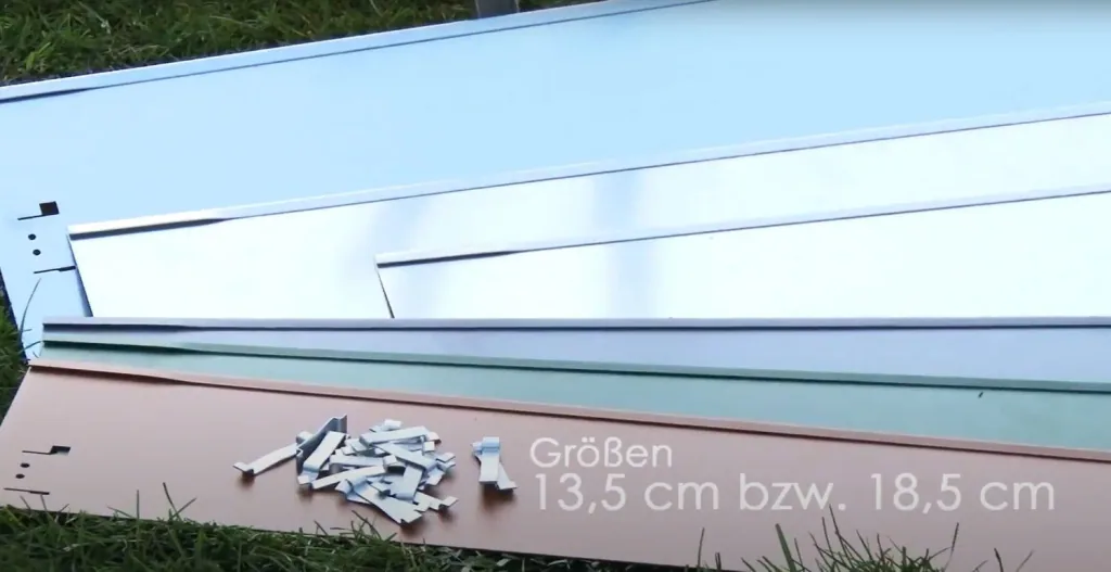 Borderrand metaal 18,5 cm x 120 cm één kleur | Gazonrand | Kantopsluiting, kleur: zonder kleur
